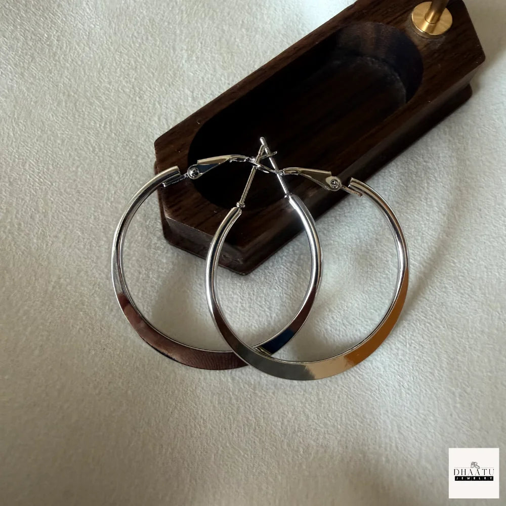 Dhaatu Classic Anti-Tarnish Tube Hoop Earrings | Gold & Silver (3.5cm & 4.5cm)