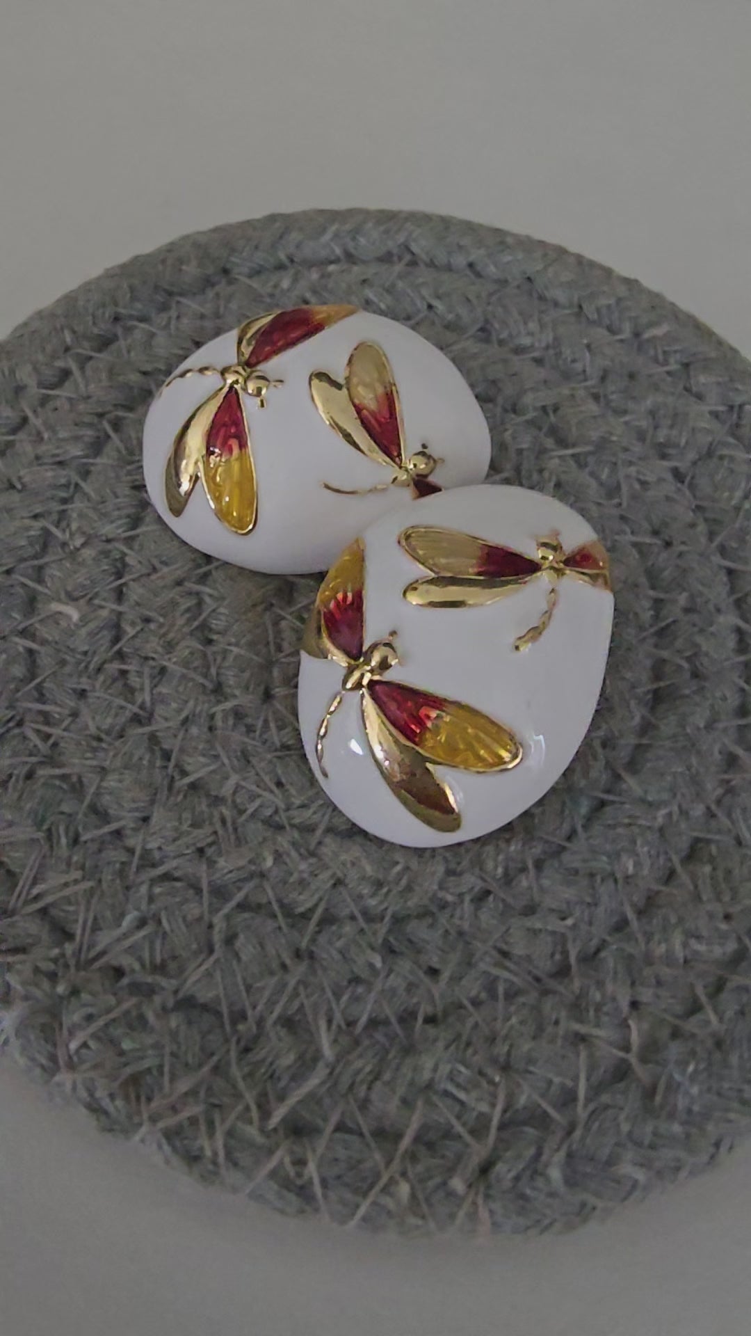 Load video: Dhaatu &quot;Dragonfly Dreams&quot; Enamel Studs