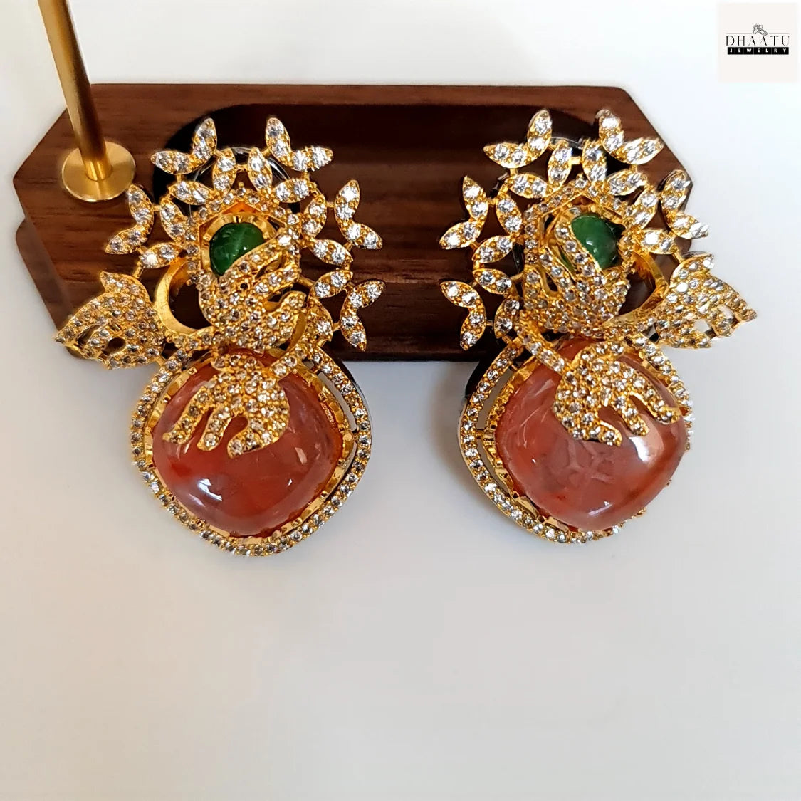Rivaayat Collection CZ & Gemstone Statement Stud Earrings