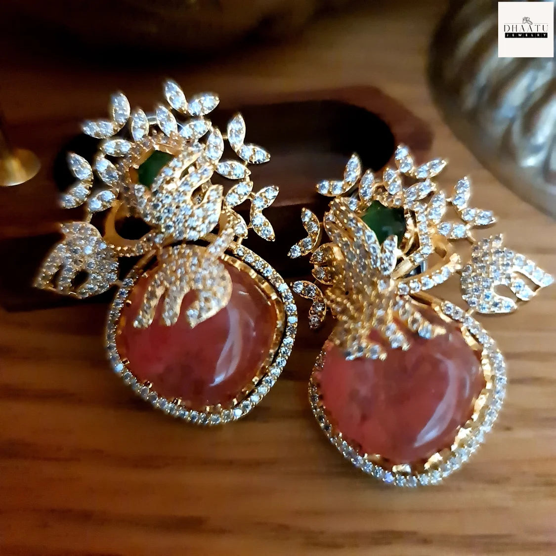 Rivaayat Collection CZ & Gemstone Statement Stud Earrings