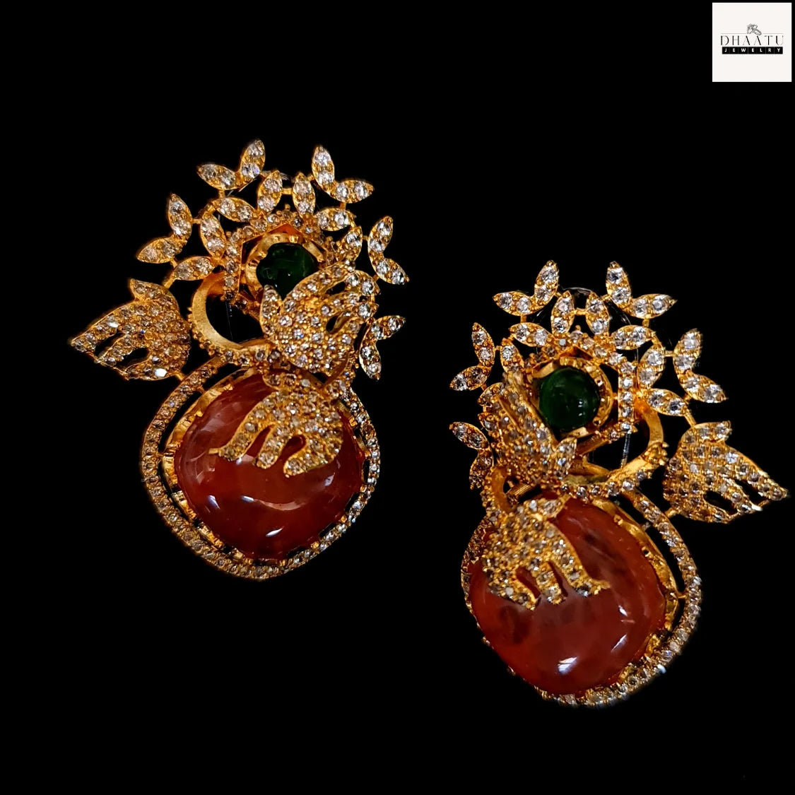 Rivaayat Collection CZ & Gemstone Statement Stud Earrings