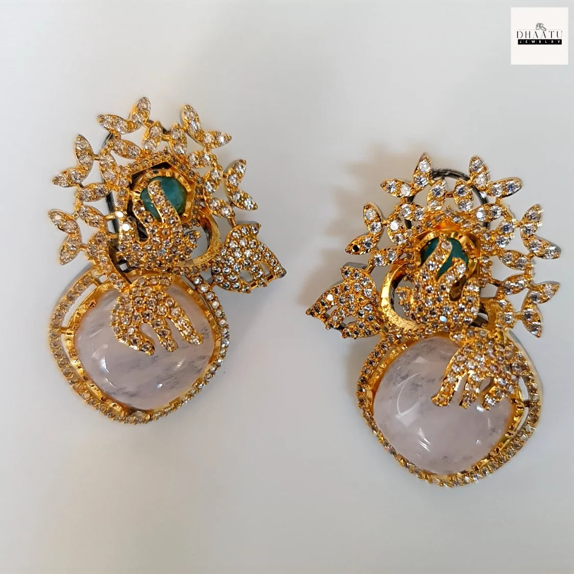 Rivaayat Collection CZ & Gemstone Statement Stud Earrings