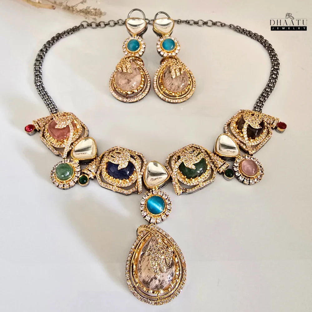 Rivaayat Collection: The 'Heer' Kundan-Inspired & Moissanite Polki Jewellery Set