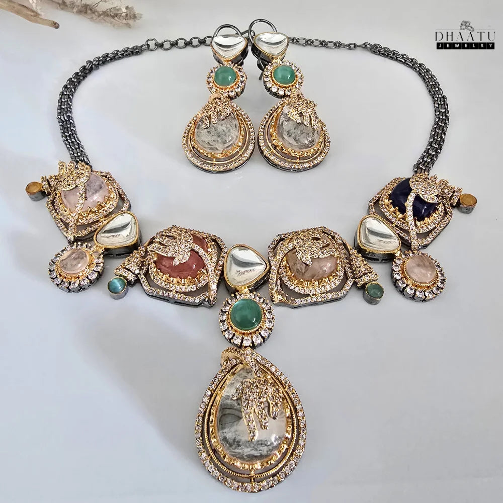 Rivaayat Collection: The 'Heer' Kundan-Inspired & Moissanite Polki Jewellery Set