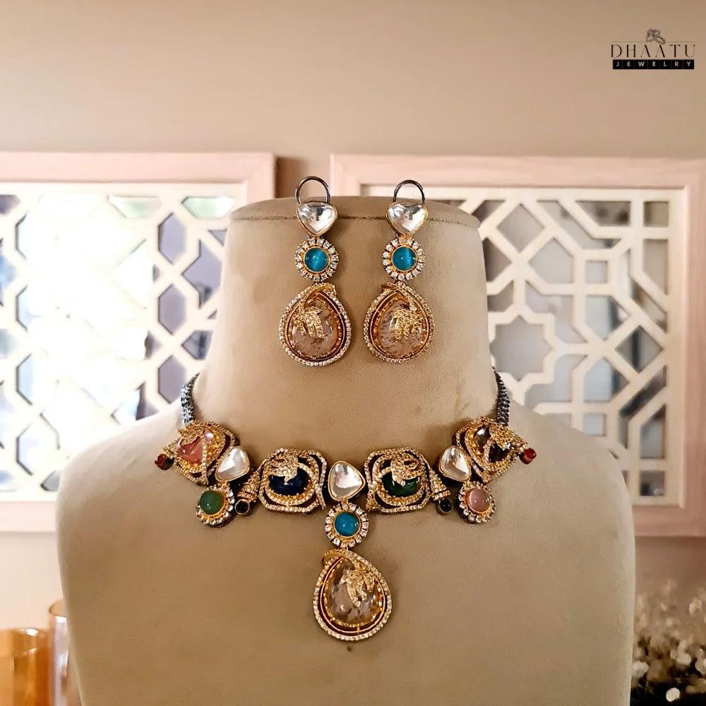 Rivaayat Collection: The 'Heer' Kundan-Inspired & Moissanite Polki Jewellery Set