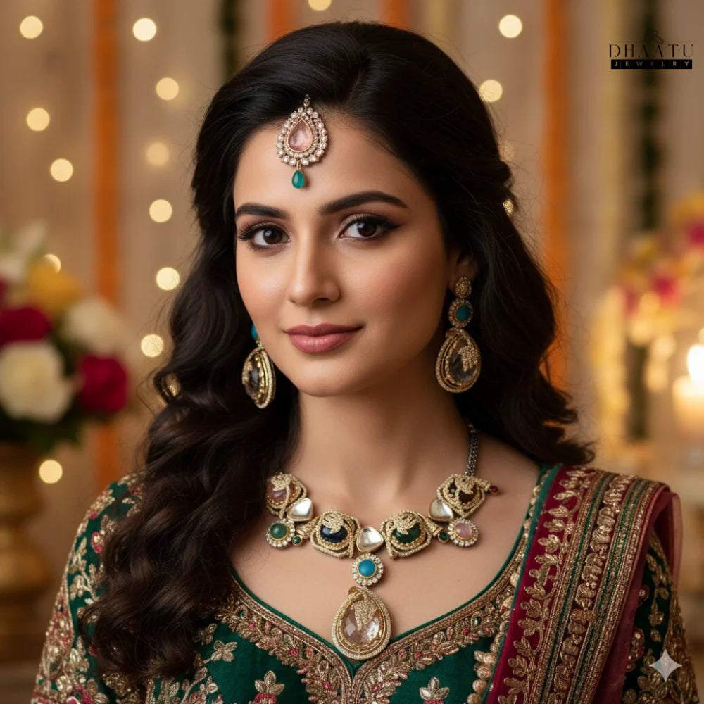 Rivaayat Collection: The 'Heer' Kundan-Inspired & Moissanite Polki Jewellery Set