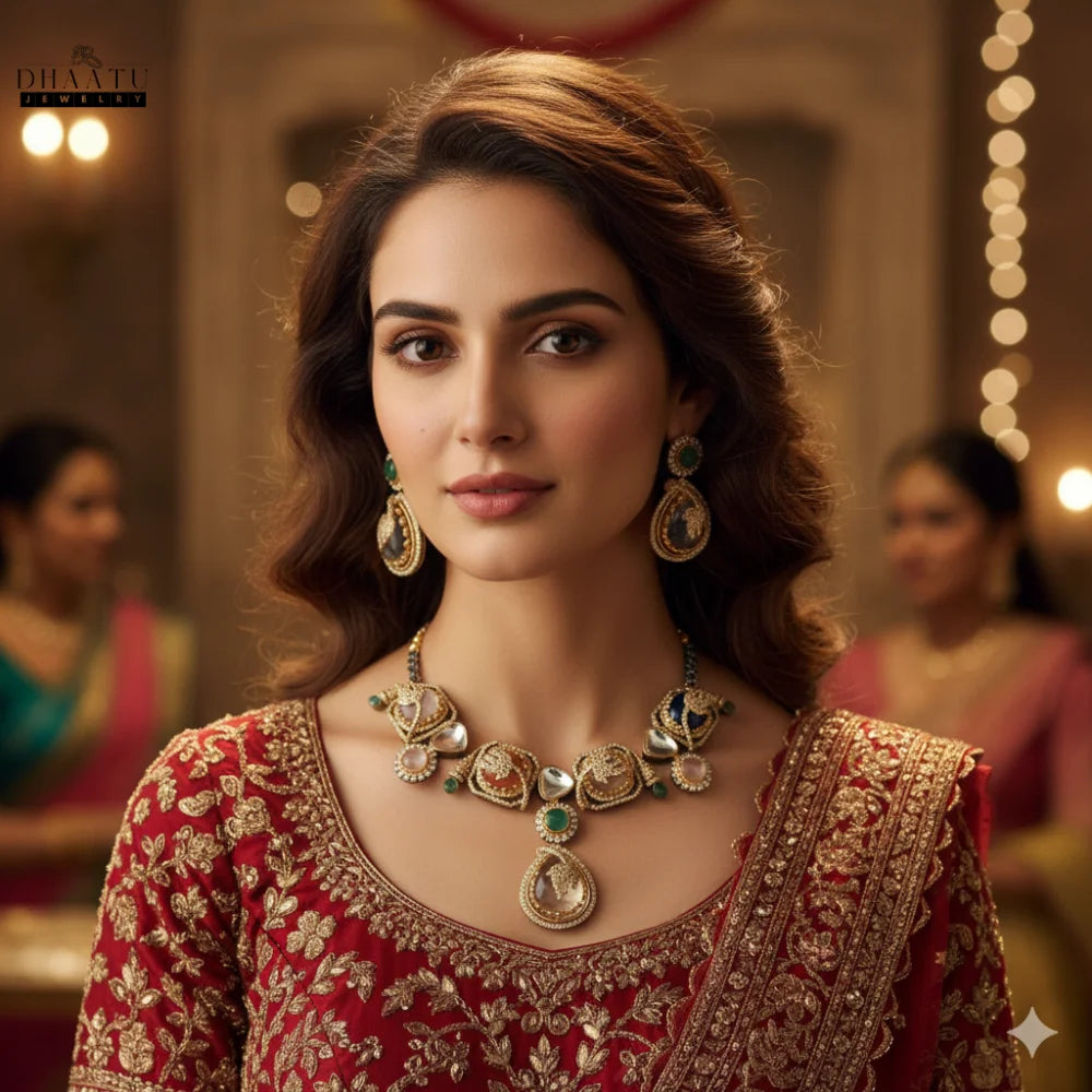 Rivaayat Collection: The 'Heer' Kundan-Inspired & Moissanite Polki Jewellery Set