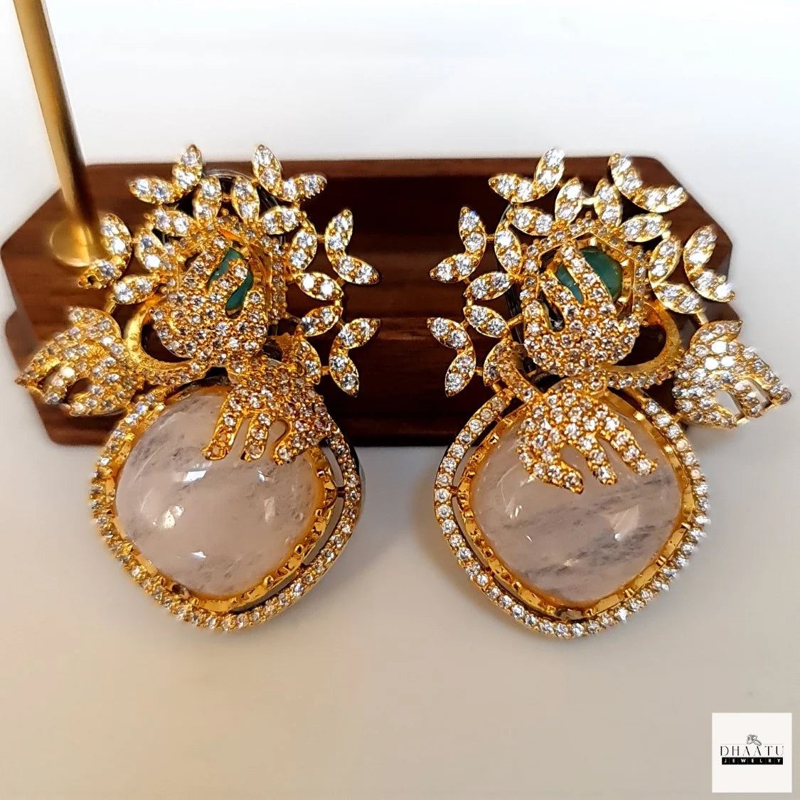 Rivaayat Collection CZ & Gemstone Statement Stud Earrings
