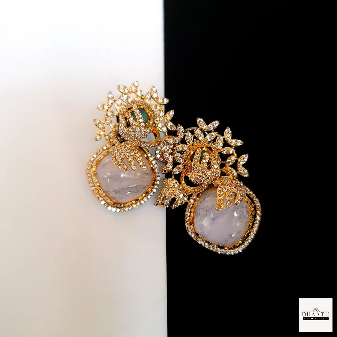 Rivaayat Collection CZ & Gemstone Statement Stud Earrings