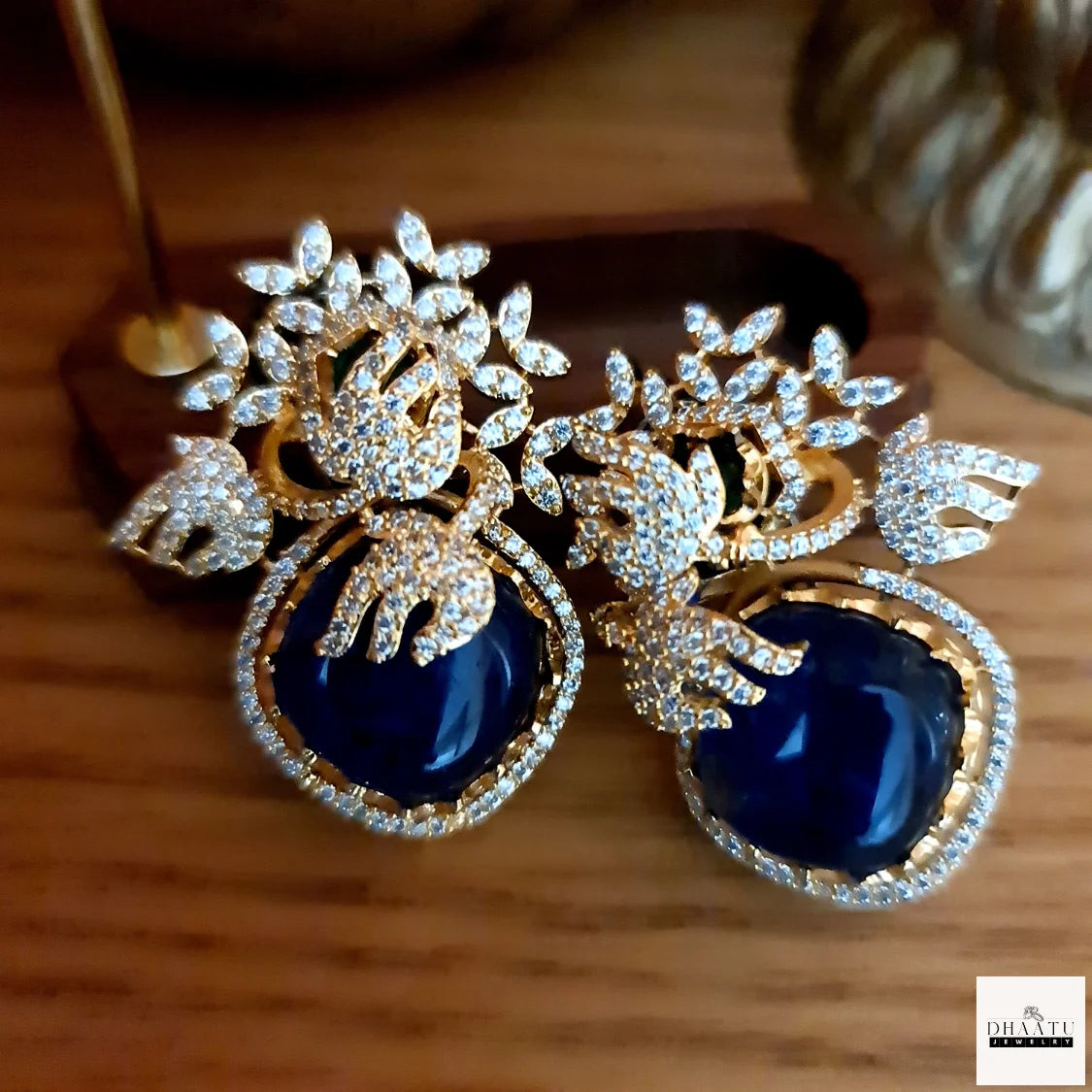 Rivaayat Collection CZ & Gemstone Statement Stud Earrings