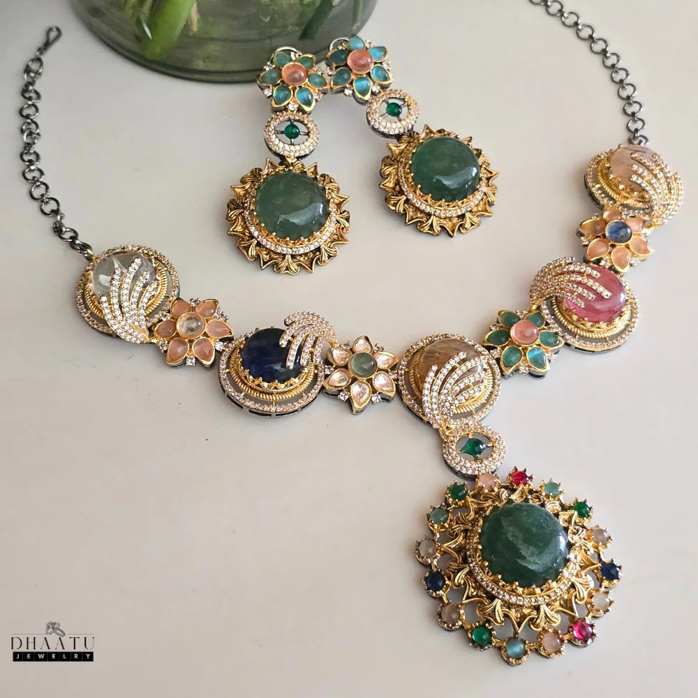 Dhaatu Rivaayat Collection - "Ruhani" Statement Necklace Set