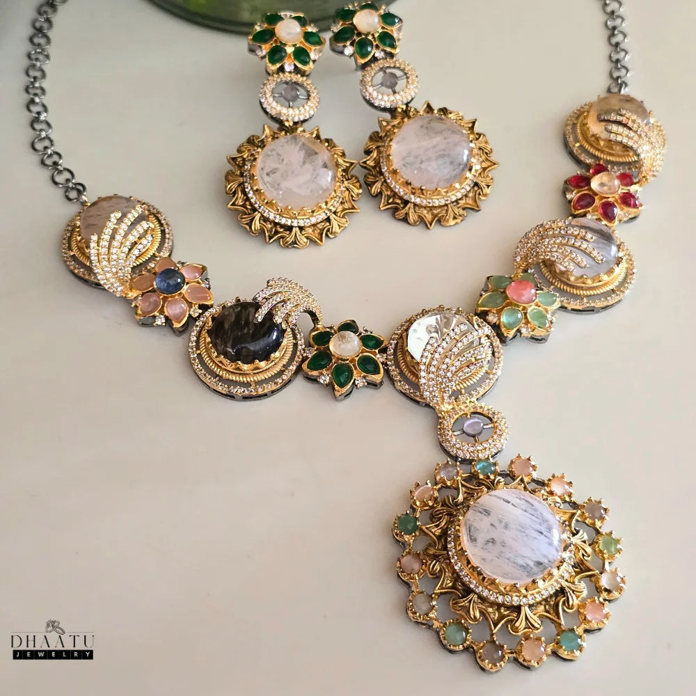 Dhaatu Rivaayat Collection - "Ruhani" Statement Necklace Set