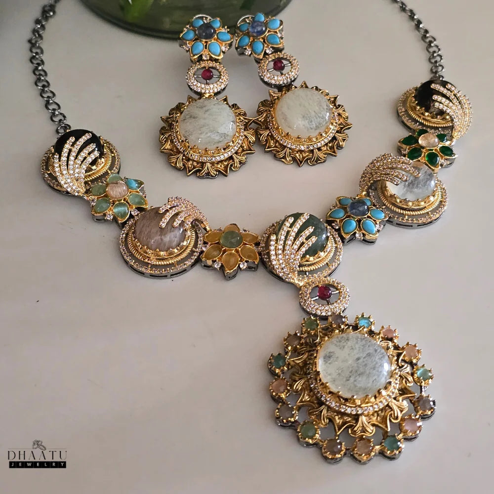 Dhaatu Rivaayat Collection - "Ruhani" Statement Necklace Set