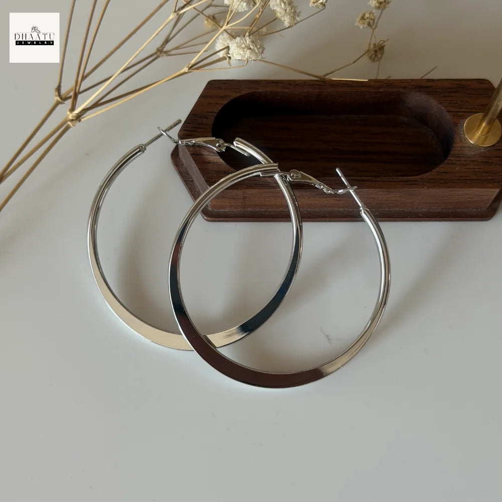 Dhaatu Classic Anti-Tarnish Tube Hoop Earrings | Gold & Silver (3.5cm & 4.5cm)