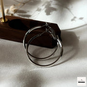 Classic Flat Edge Hoop Earrings for Women - Anti-Tarnish, Hypoallergenic (Gold & Silver, 4cm & 5cm)