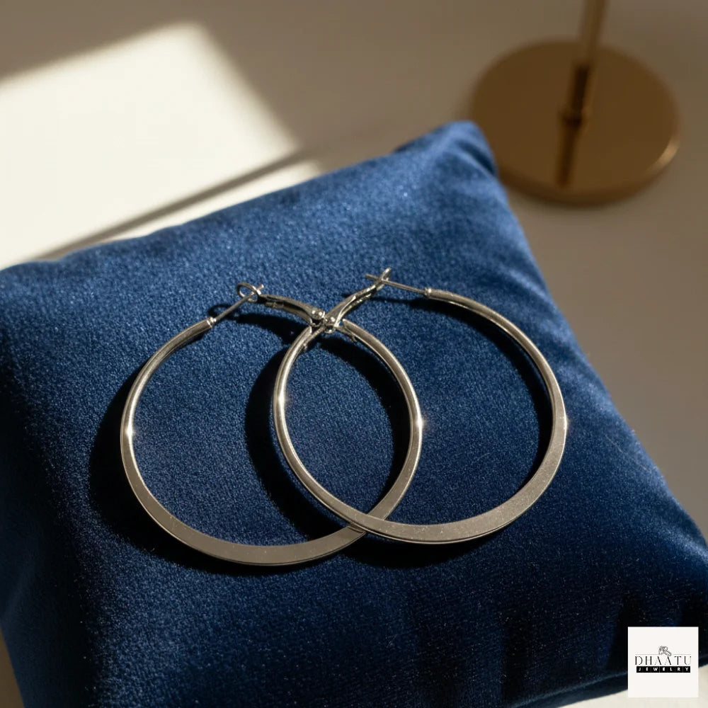 Dhaatu Classic Anti-Tarnish Tube Hoop Earrings | Gold & Silver (3.5cm & 4.5cm)