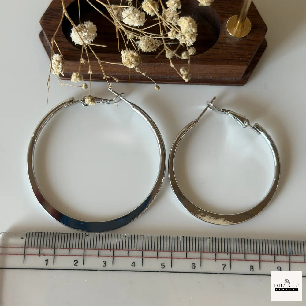 Dhaatu Classic Anti-Tarnish Tube Hoop Earrings | Gold & Silver (3.5cm & 4.5cm)