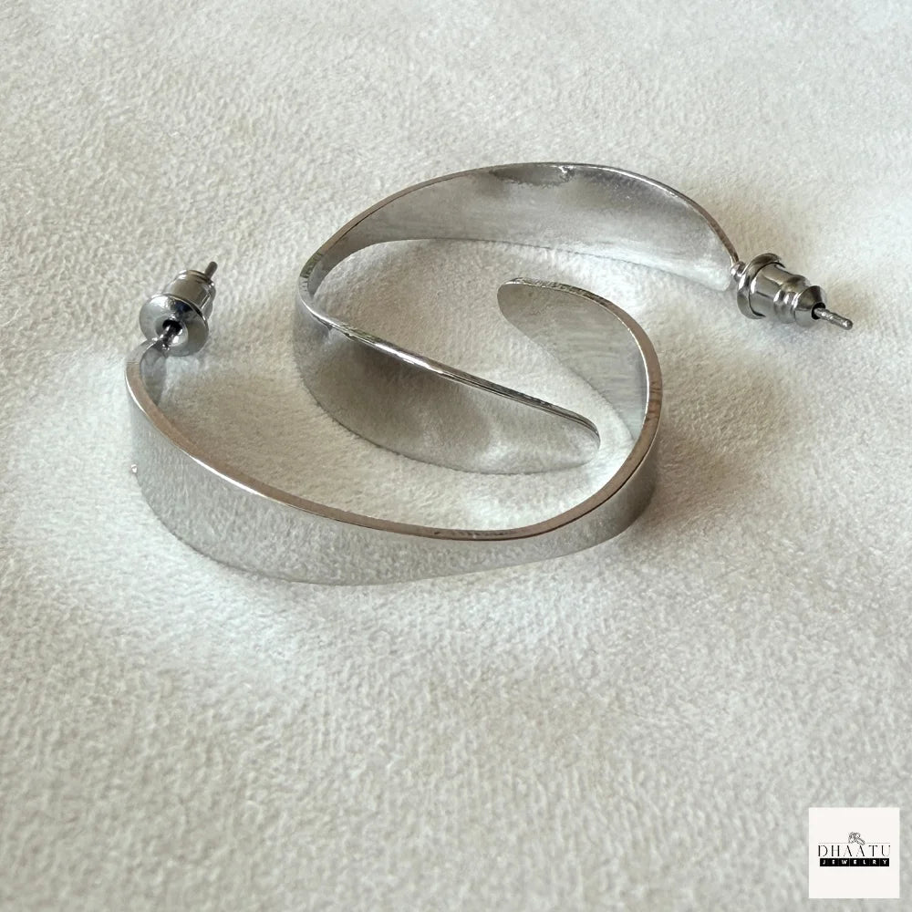 Chic Statement Wide C-Hoop Earrings | Gold Plated & Silver Toned Thick Flat Hoop Earrings