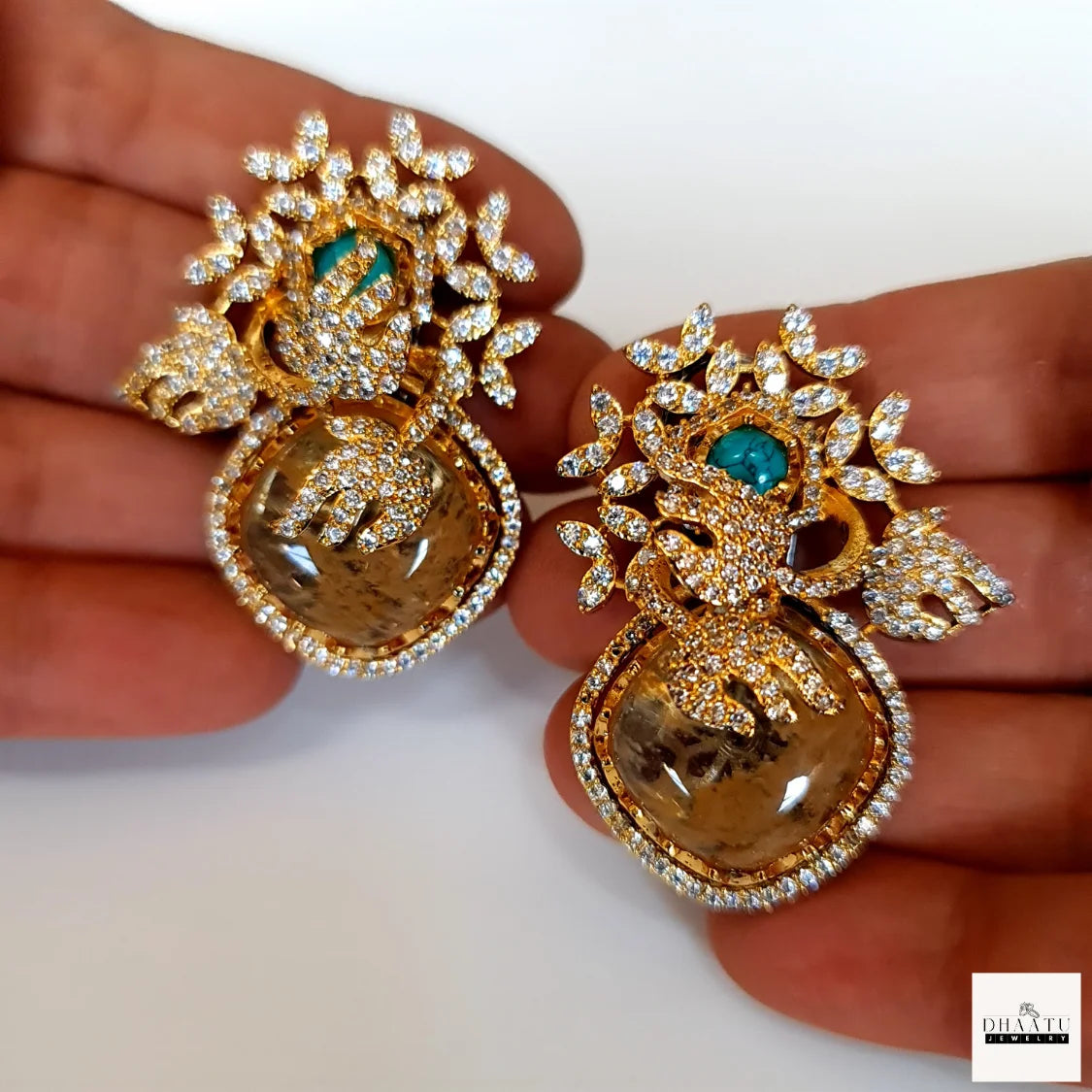 Rivaayat Collection CZ & Gemstone Statement Stud Earrings