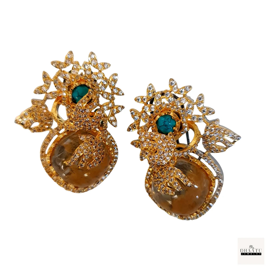 Rivaayat Collection CZ & Gemstone Statement Stud Earrings