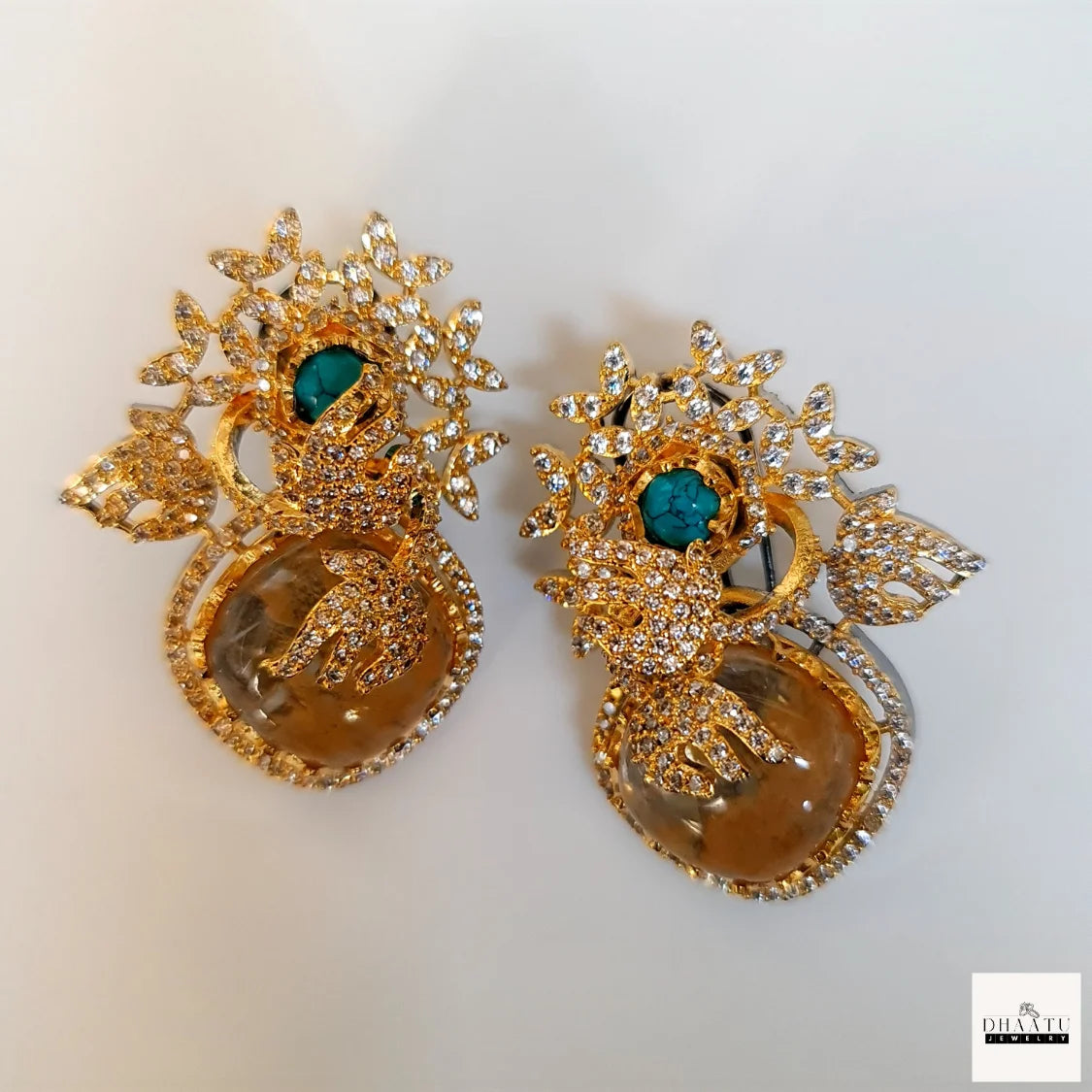 Rivaayat Collection CZ & Gemstone Statement Stud Earrings