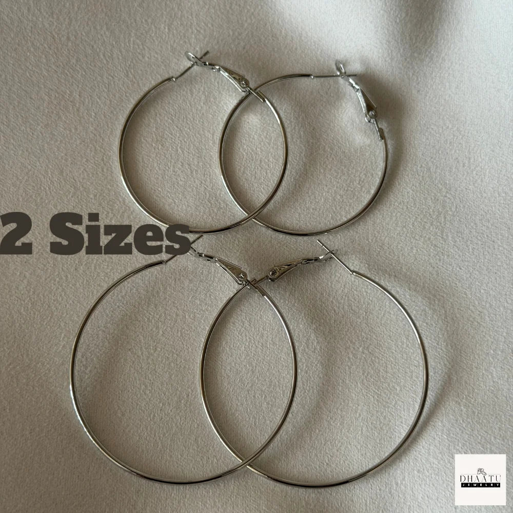 Chic Minimalist Anti-Tarnish Hoop Earrings - Gold & Silver Toned, Hypoallergenic & Nickel-Free