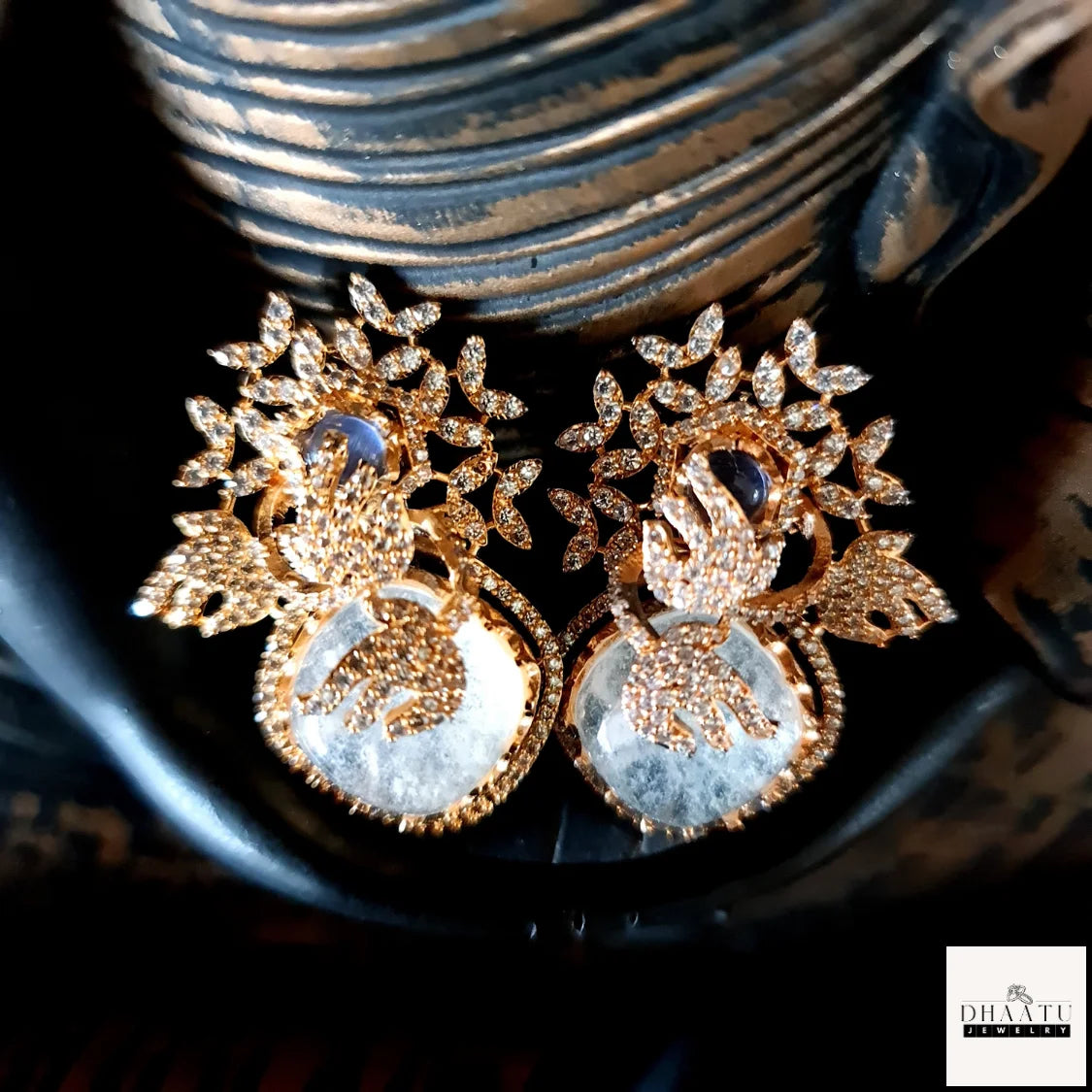 Rivaayat Collection CZ & Gemstone Statement Stud Earrings