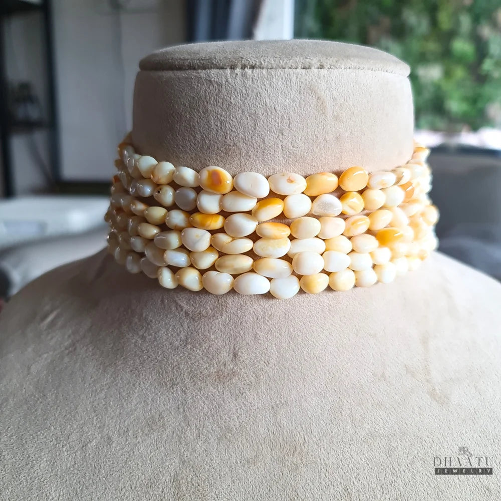 Dhaatu Yellow Opal Beaded Choker