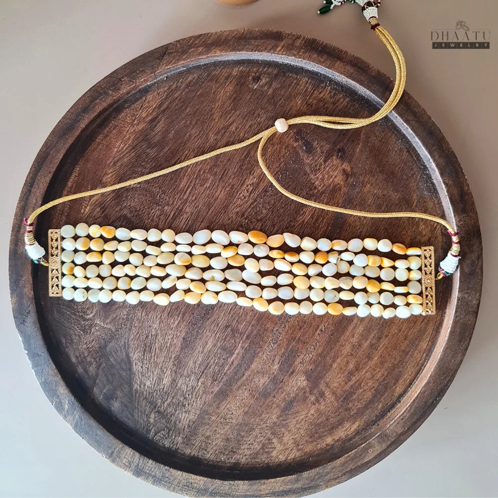 Dhaatu Yellow Opal Beaded Choker